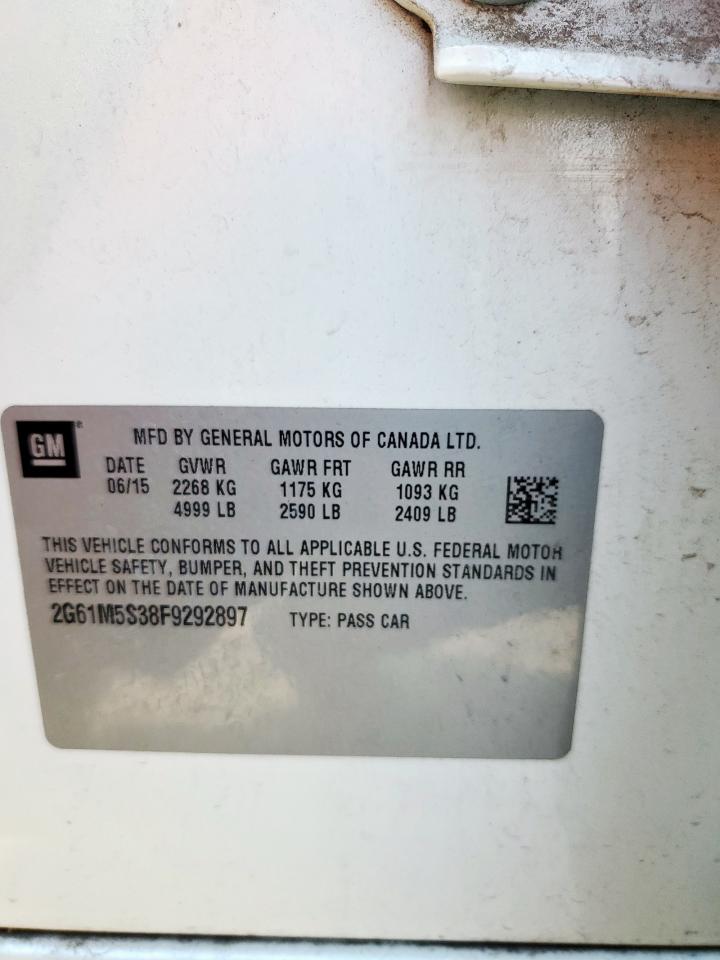 2015 Cadillac Xts Luxury Collection VIN: 2G61M5S38F9292897 Lot: 80837275