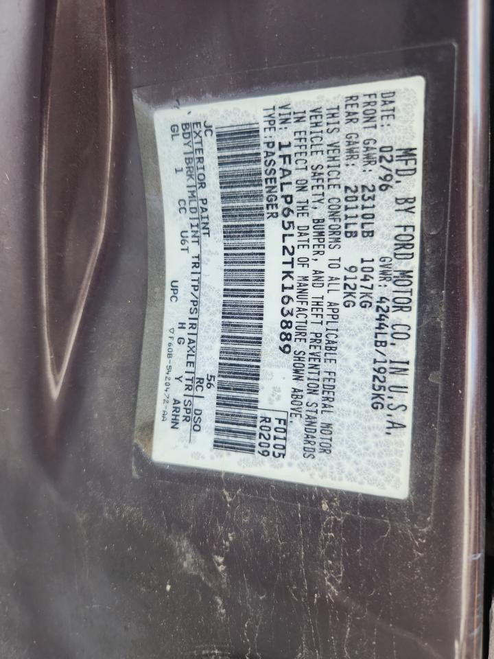 1996 Ford Contour Gl VIN: 1FALP65L2TK163889 Lot: 84943935