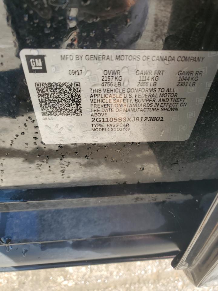 2018 Chevrolet Impala Lt VIN: 2G1105S3XJ9123801 Lot: 84521405