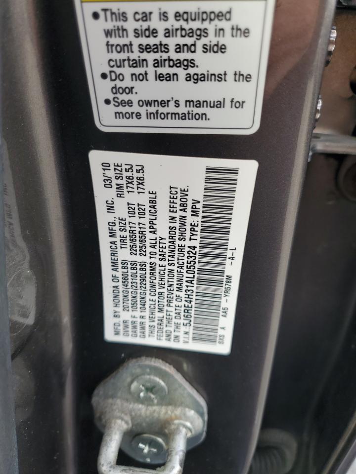 2010 Honda Cr-V Lx VIN: 5J6RE4H31AL055324 Lot: 85368955