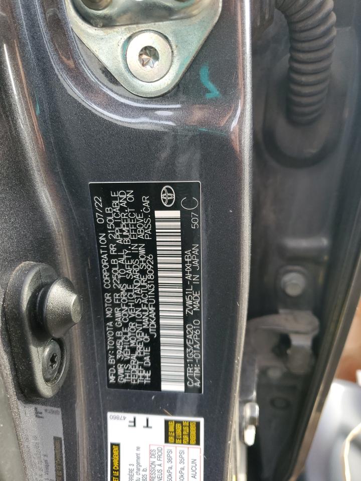 2022 Toyota Prius Night Shade VIN: JTDKAMFU1N3180926 Lot: 86441625