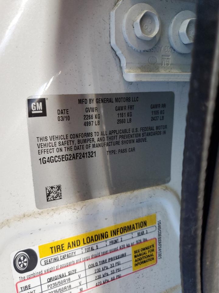 2010 Buick Lacrosse Cxl VIN: 1G4GC5EG2AF241321 Lot: 84642155