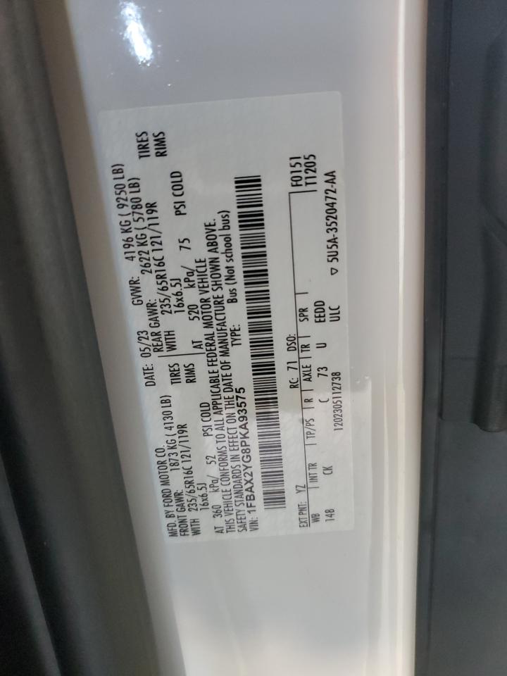 2023 Ford Transit T-350 VIN: 1FBAX2YG8PKA93575 Lot: 84908805