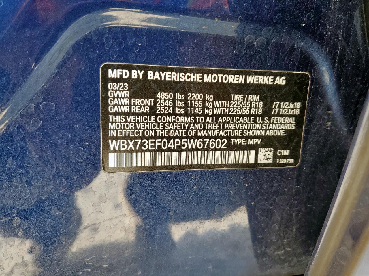 2023 BMW X1 xDrive28I VIN: WBX73EF04P5W67602 Lot: 84439285