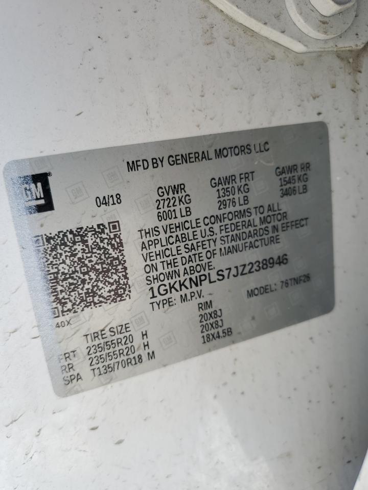 2018 GMC Acadia Denali VIN: 1GKKNPLS7JZ238946 Lot: 82188445