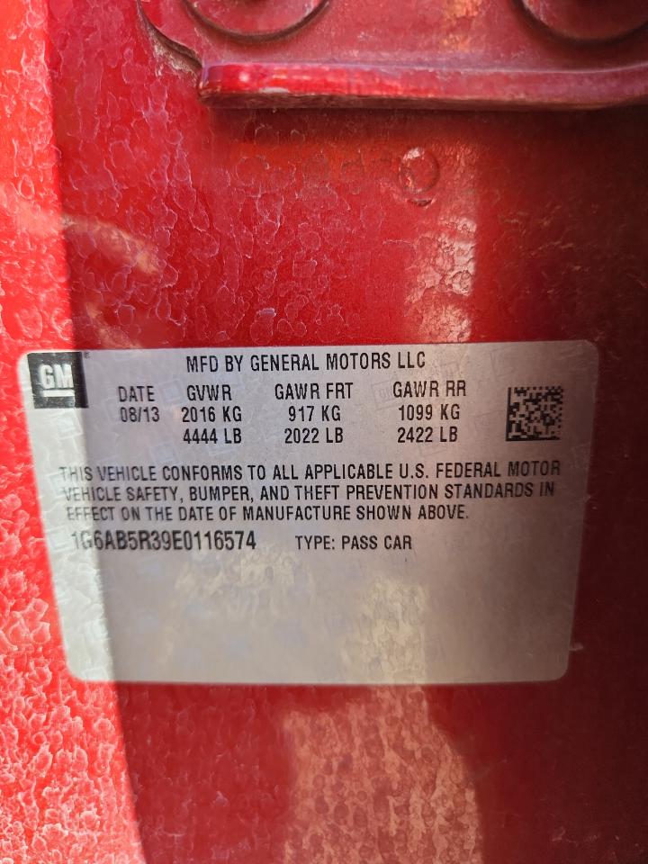 2014 Cadillac Ats Luxury VIN: 1G6AB5R39E0116574 Lot: 84953385