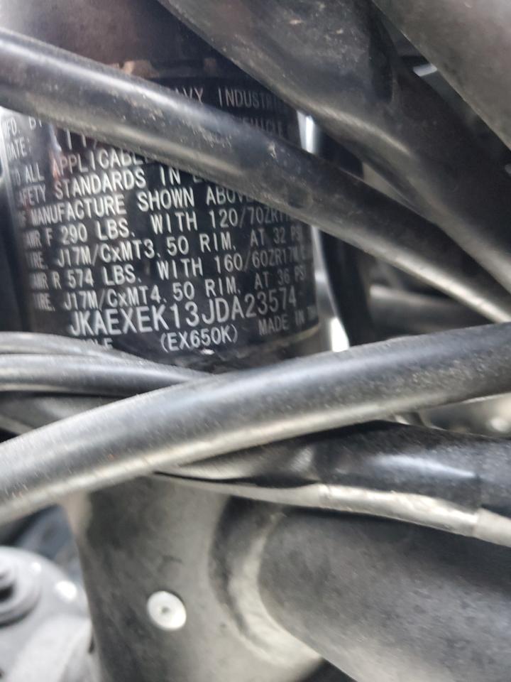 2018 Kawasaki Ex650 F VIN: JKAEXEK13JDA23574 Lot: 89734365