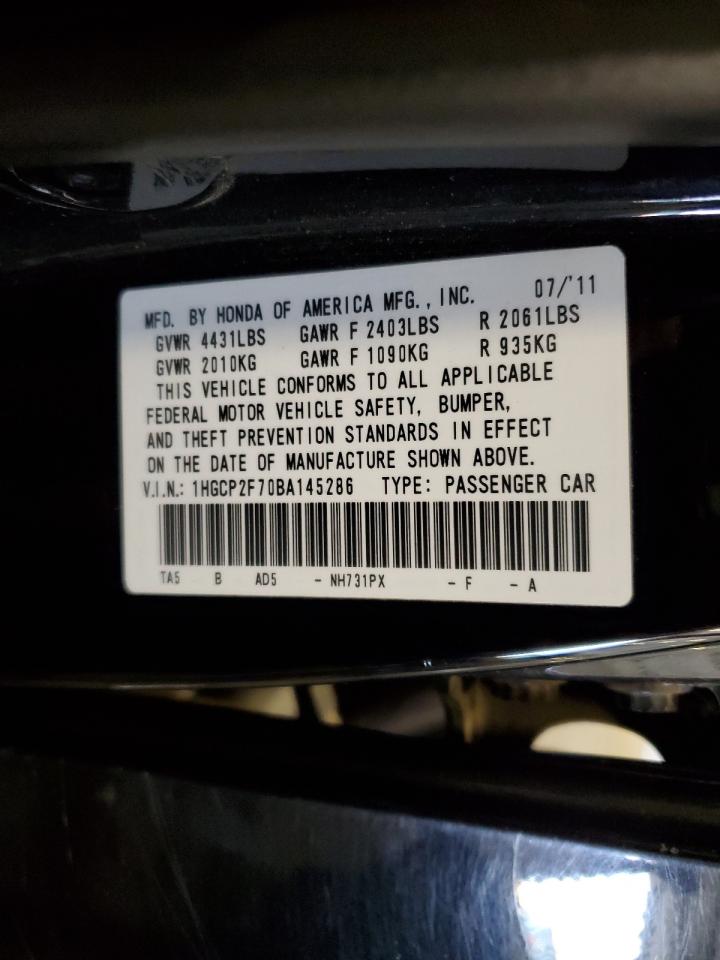 2011 Honda Accord Ex VIN: 1HGCP2F70BA145286 Lot: 86246415