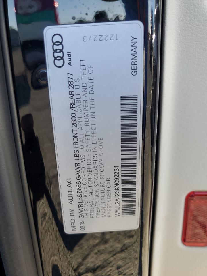 2019 Audi A6 Premium Plus VIN: WAUL2AF23KN092231 Lot: 82368645
