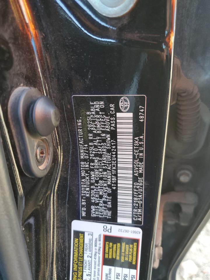 2014 Toyota Camry L VIN: 4T1BF1FK3EU442417 Lot: 82391185