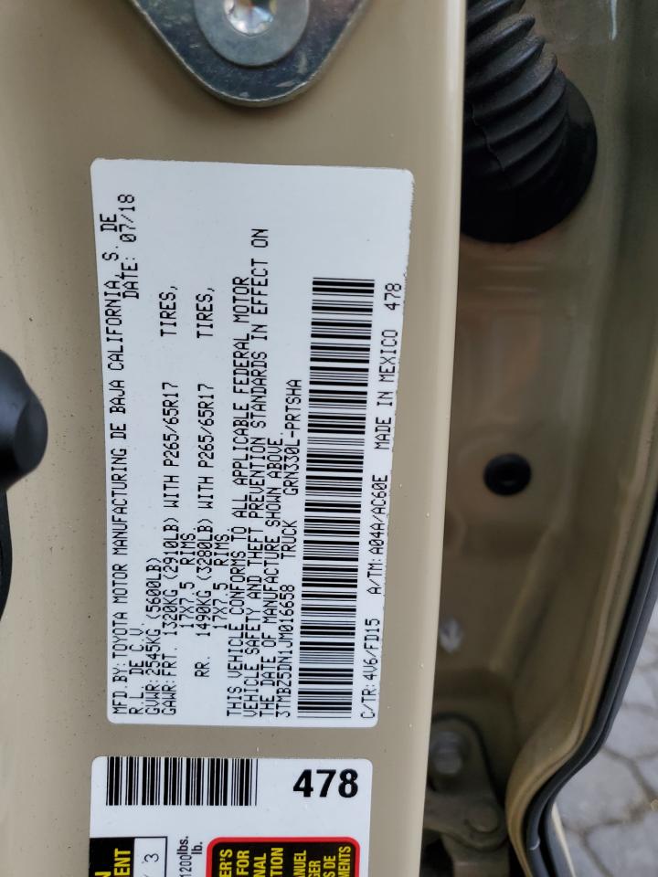 2018 Toyota Tacoma Double Cab VIN: 3TMBZ5DN1JM016658 Lot: 82212685