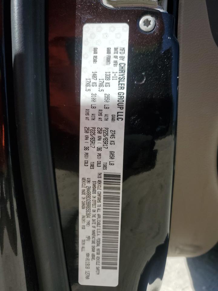2011 Chrysler Town & Country Touring L VIN: 2A4RR8DG9BR656364 Lot: 85084755