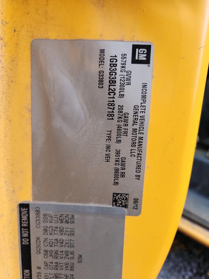 2012 Collins Bantam G3500 - School Bus VIN: 1GB3G3BL2C1187181 Lot: 86536645