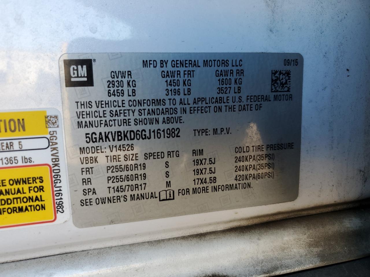 2016 Buick Enclave VIN: 5GAKVBKD6GJ161982 Lot: 90232495