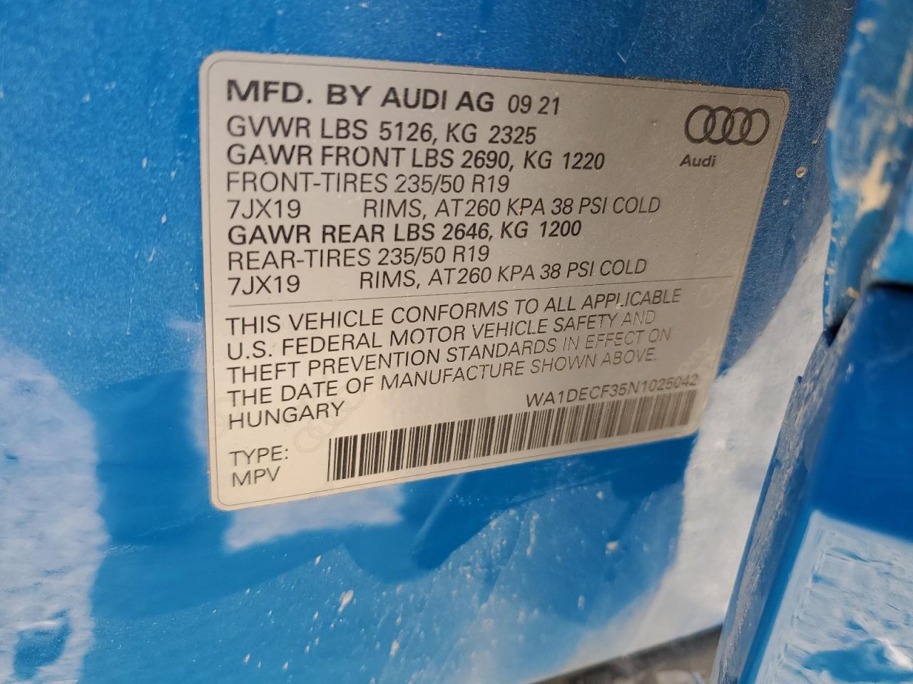 2022 Audi Q3 Premium S Line 45 VIN: WA1DECF35N1025042 Lot: 90337775