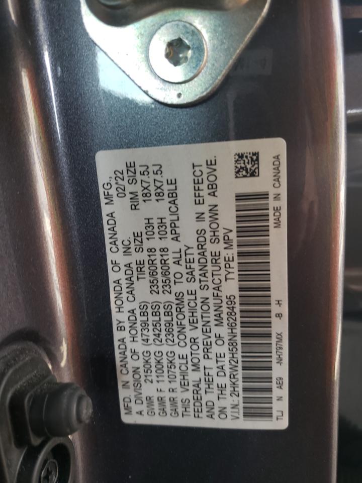 2022 Honda Cr-V Ex VIN: 2HKRW2H58NH628495 Lot: 85893985