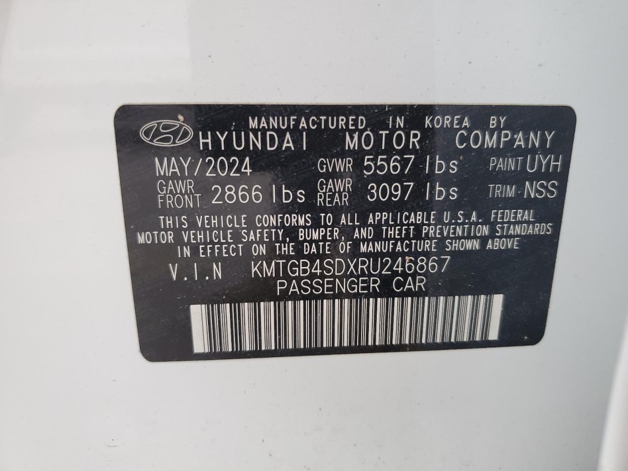 2024 Genesis G80 Sport VIN: KMTGB4SDXRU246867 Lot: 82228905