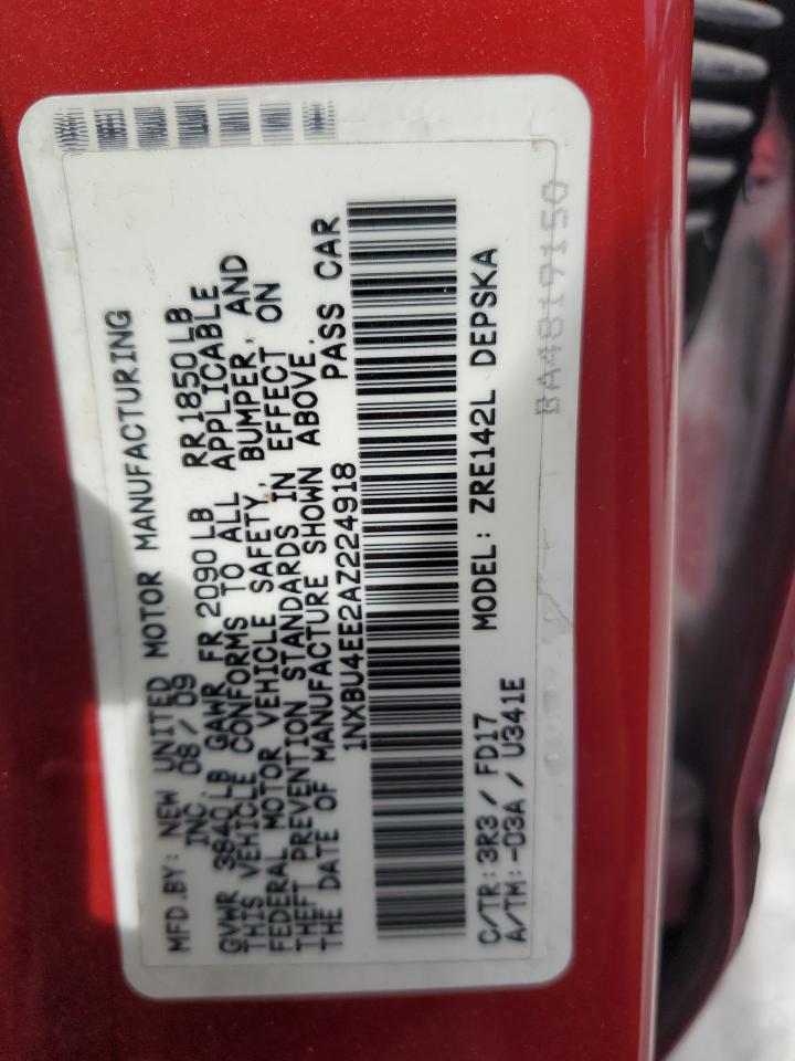 2010 Toyota Corolla Base VIN: 1NXBU4EE2AZ224918 Lot: 82294475