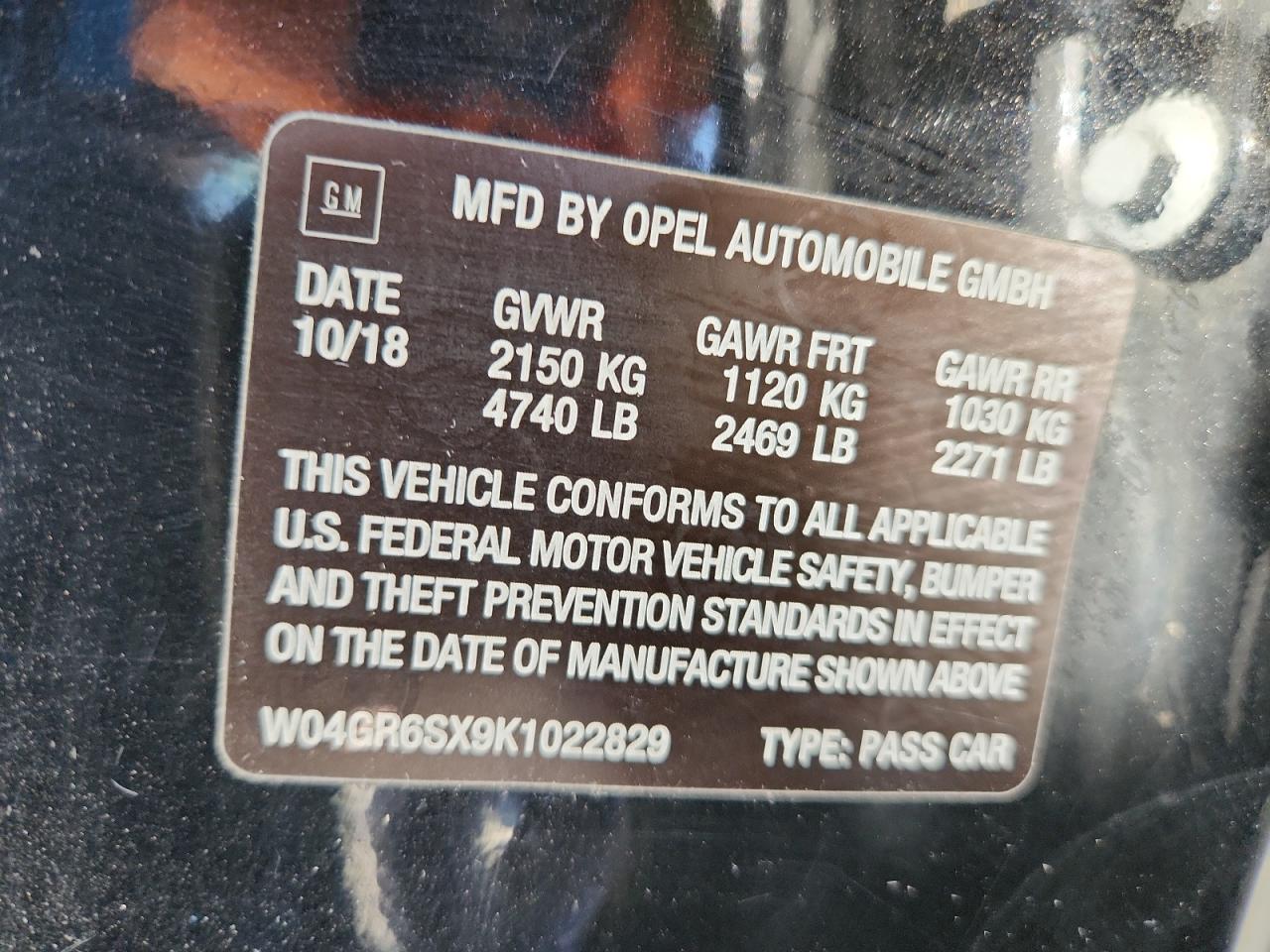 2019 Buick Regal Essence VIN: W04GR6SX9K1022829 Lot: 89830885