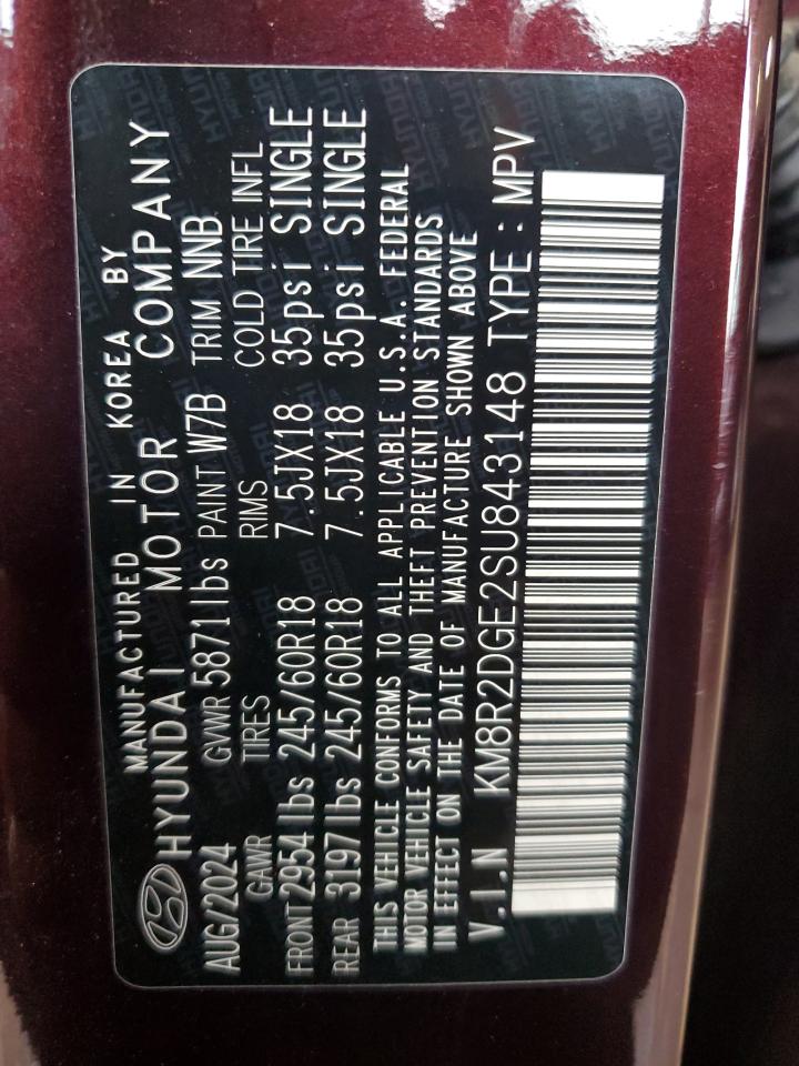 2025 Hyundai Palisade Sel VIN: KM8R2DGE2SU843148 Lot: 85777605