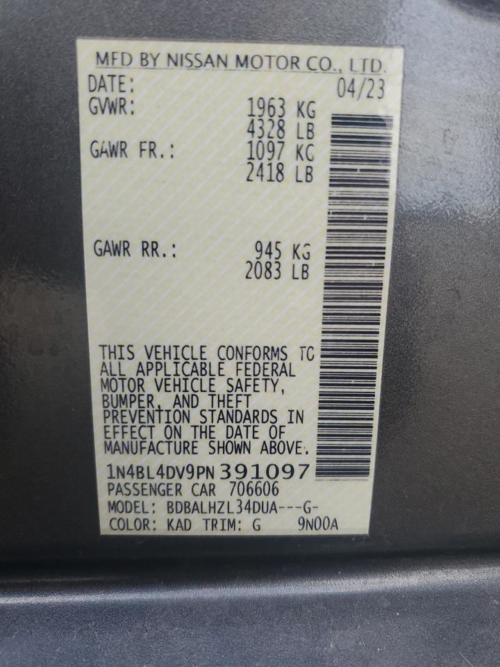 2023 Nissan Altima Sv VIN: 1N4BL4DV9PN391097 Lot: 85001615