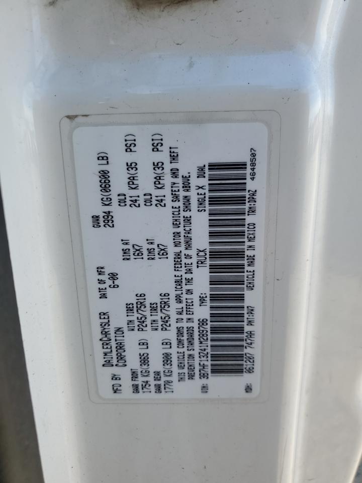 2001 Dodge Ram 1500 VIN: 3B7HF13Z41M289786 Lot: 82497185