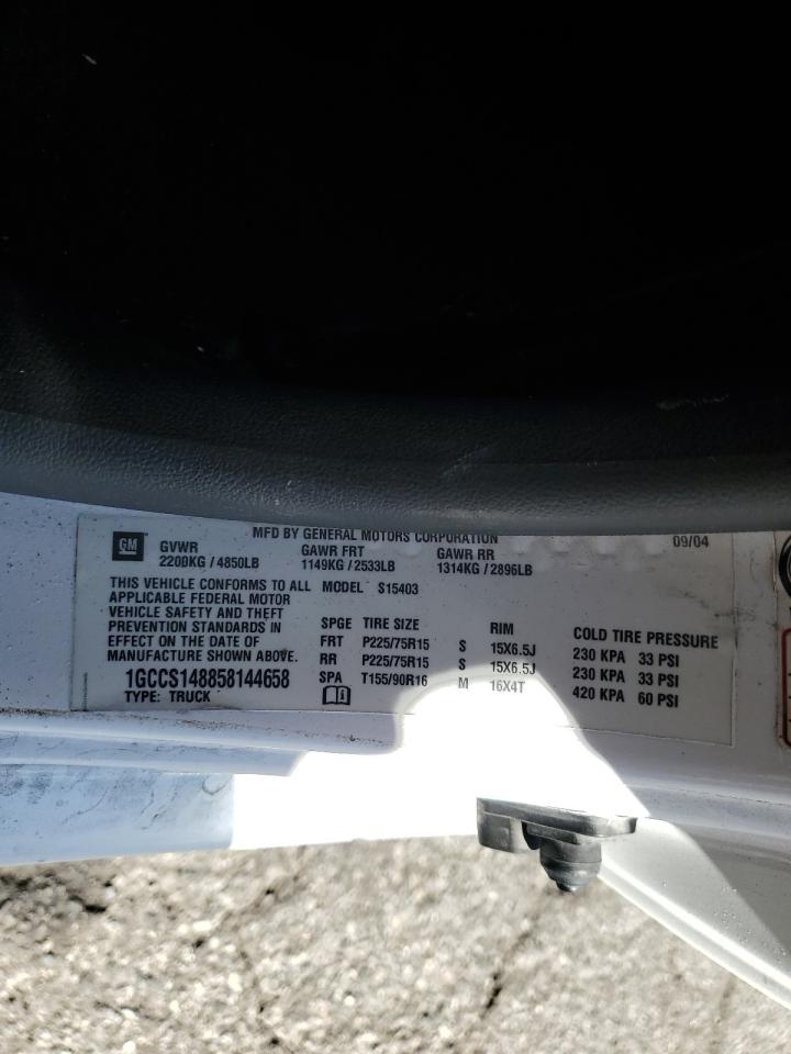 2005 Chevrolet Colorado VIN: 1GCCS148858144658 Lot: 86174905