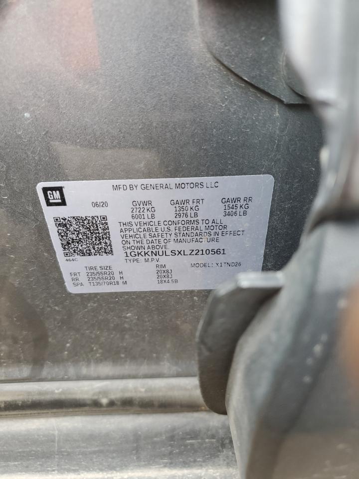 2020 GMC Acadia Slt VIN: 1GKKNULSXLZ210561 Lot: 82449665