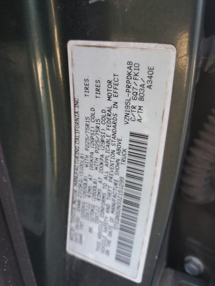 2003 Toyota Tacoma Double Cab Prerunner VIN: 5TEGN92N33Z151299 Lot: 87075315