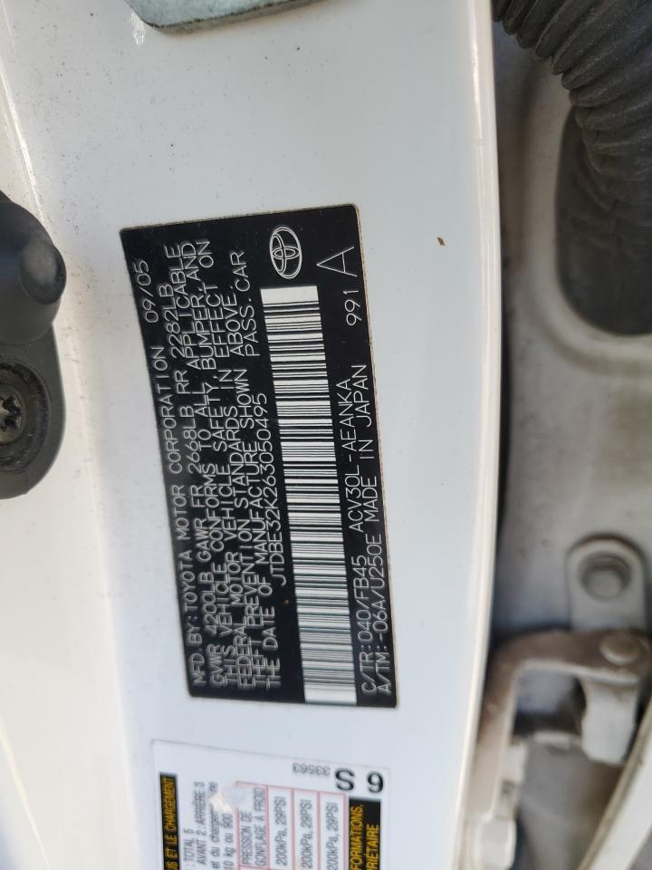 2006 Toyota Camry Le VIN: JTDBE32K263050495 Lot: 86443225