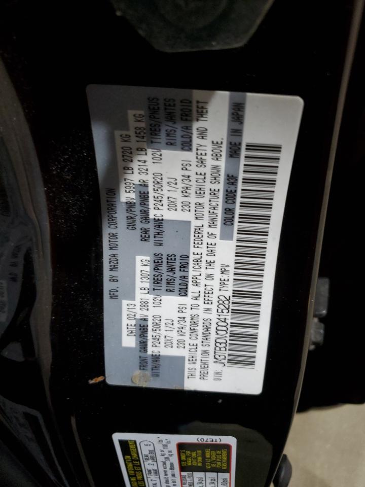 2013 Mazda Cx-9 Grand Touring VIN: JM3TB3DV0D0415282 Lot: 85765375