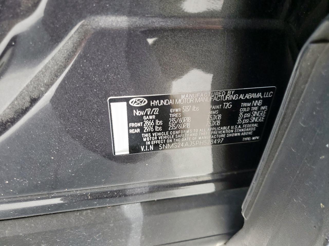 2018 Hyundai Santa Fe Sel VIN: 5NMS24AJ5PH528497 Lot: 85532525