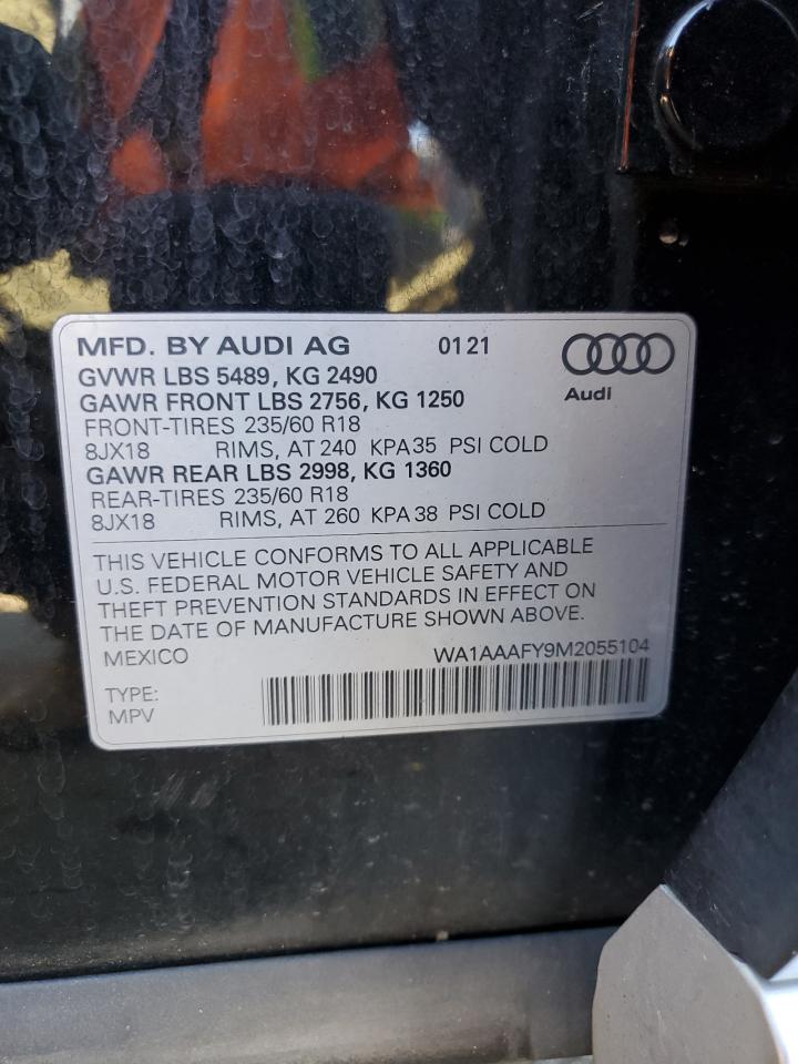 2021 Audi Q5 Premium VIN: WA1AAAFY9M2055104 Lot: 81932155