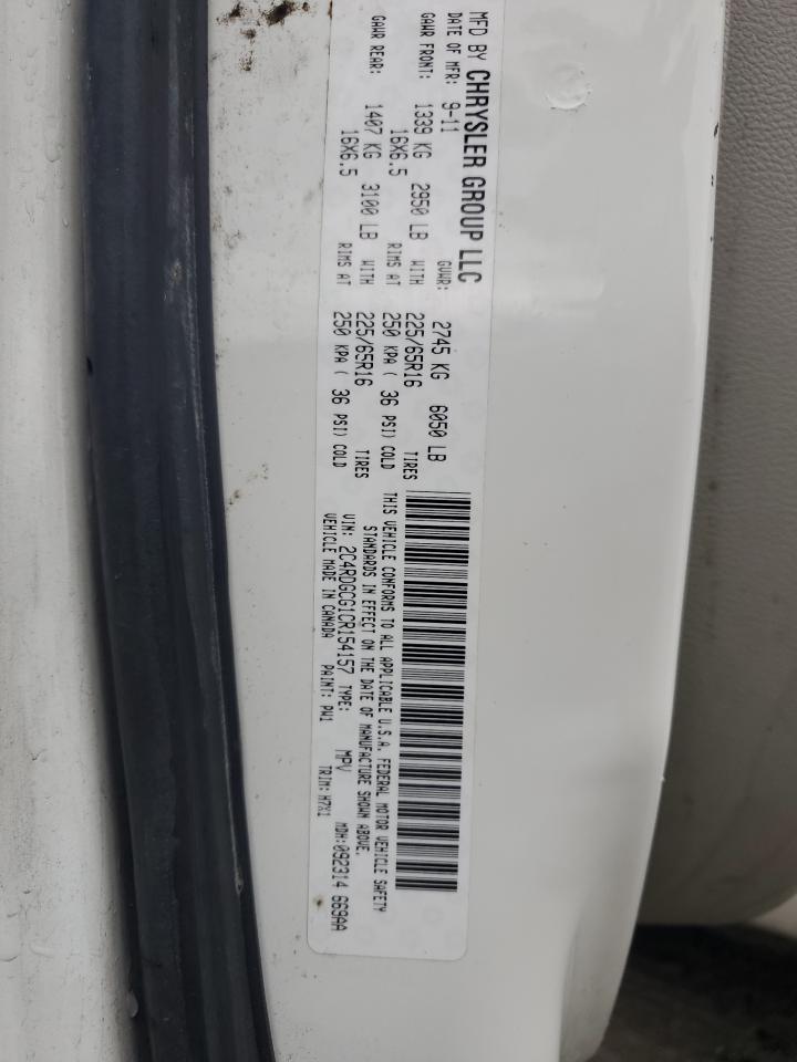 2012 Dodge Grand Caravan Sxt VIN: 2C4RDGCG1CR154157 Lot: 85591555