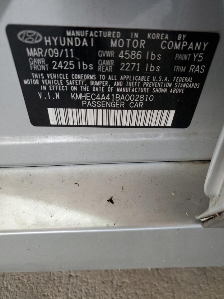 2011 Hyundai Sonata Hybrid VIN: KMHEC4A41BA002810 Lot: 86480695