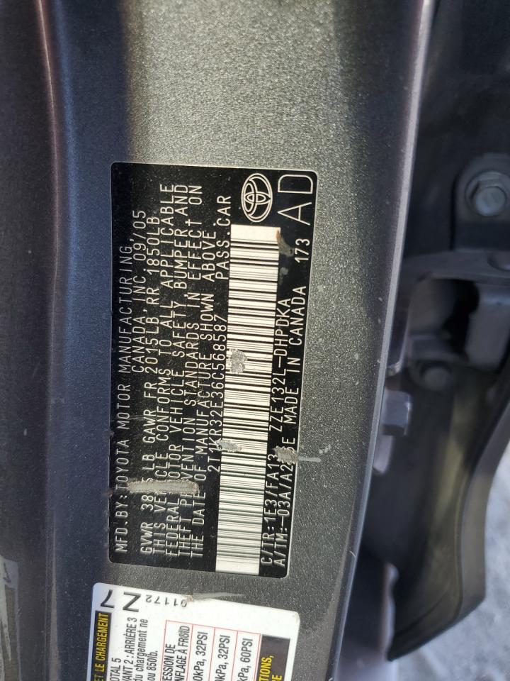 2006 Toyota Corolla Matrix Xr VIN: 2T1KR32E36C568587 Lot: 86689355
