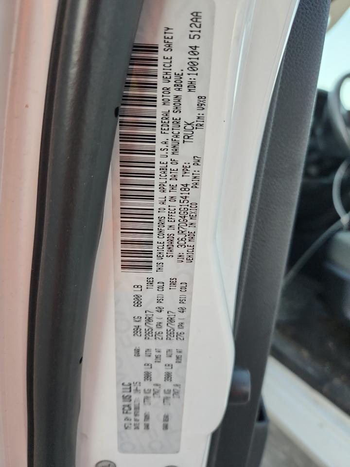 2016 Ram 1500 St VIN: 3C6JR7DG4GG154184 Lot: 89807695