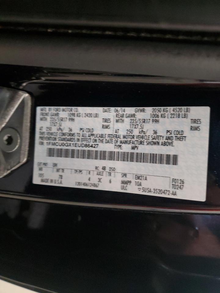 2014 Ford Escape Se VIN: 1FMCU0GX1EUD86427 Lot: 85935075