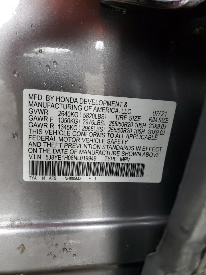 2022 Acura Mdx A-Spec VIN: 5J8YE1H08NL019949 Lot: 82279475