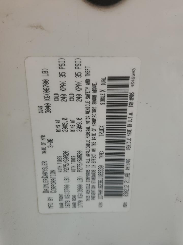 2006 Dodge Ram 1500 St VIN: 1D7HA18236J189330 Lot: 82432325