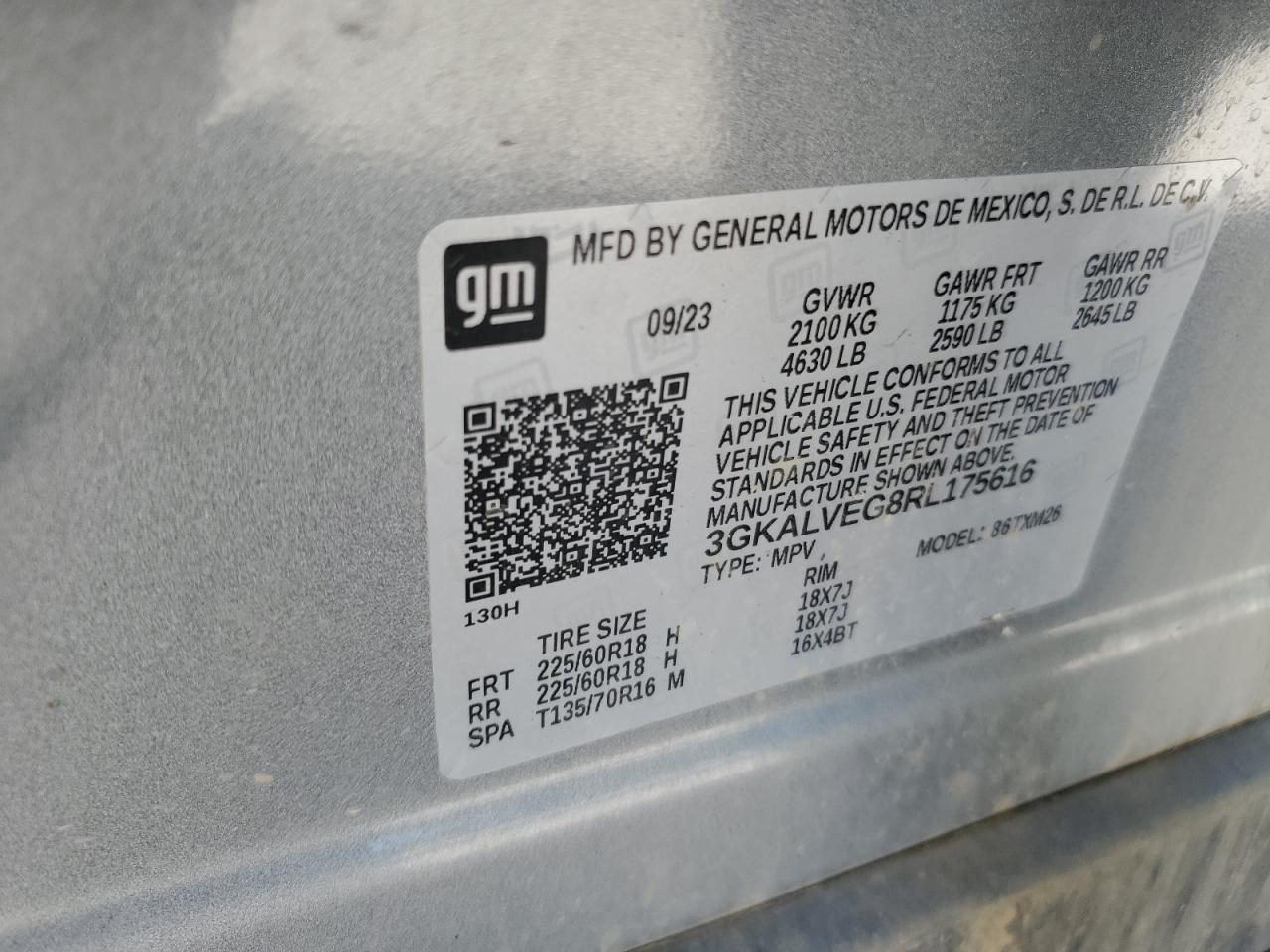 2024 GMC Terrain Slt VIN: 3GKALVEG8RL175616 Lot: 84943675