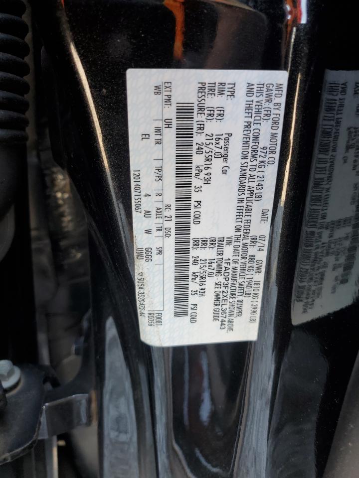 2014 Ford Focus Se VIN: 1FADP3F2XEL367443 Lot: 87053405