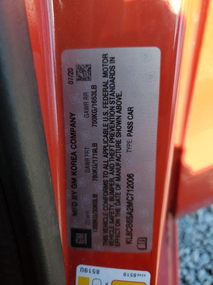 2021 Chevrolet Spark Ls VIN: KL8CB6SA2MC712006 Lot: 86883655