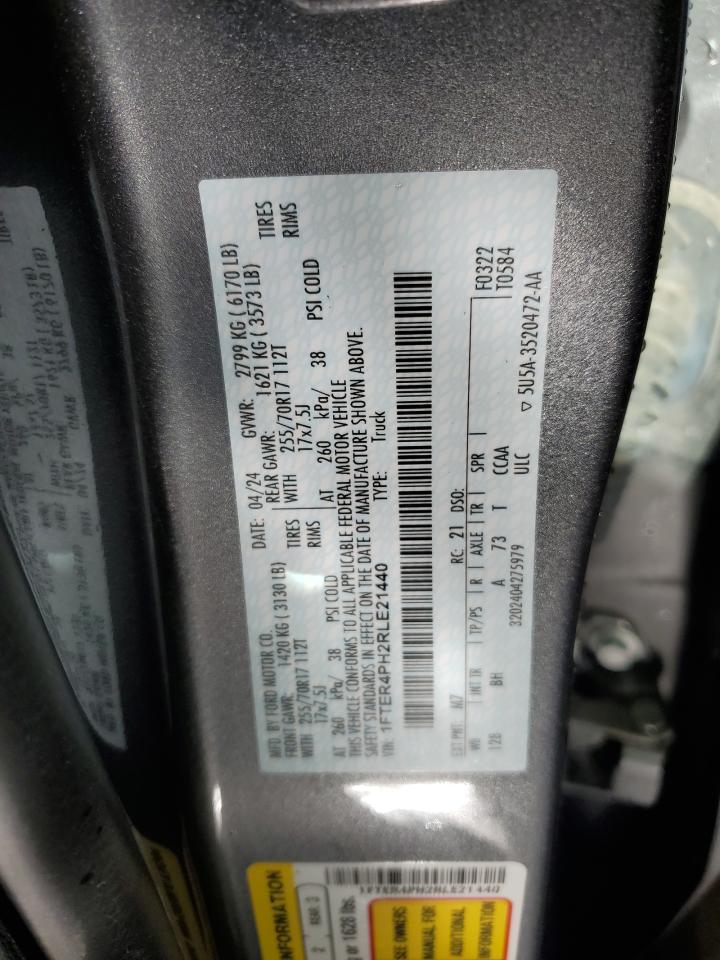 2024 Ford Ranger Xl VIN: 1FTER4PH2RLE21440 Lot: 86435895