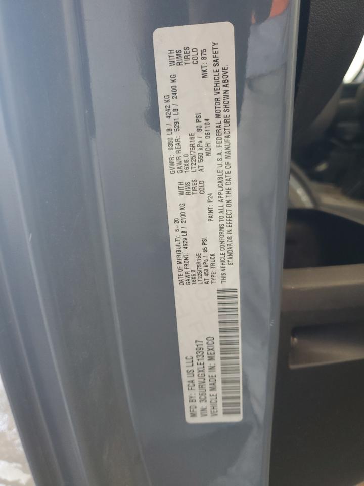 2020 Ram Trucks Promaster - Delivery Van VIN: 3C6URVJGXLE133917 Lot: 93159415