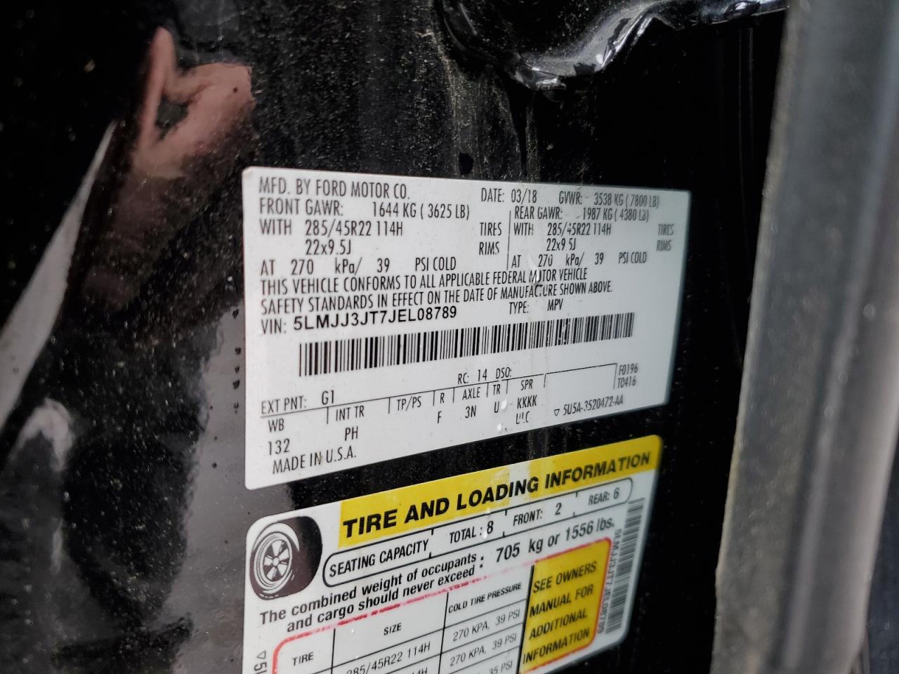 2018 Lincoln Navigator L Select VIN: 5LMJJ3JT7JEL08789 Lot: 89660745