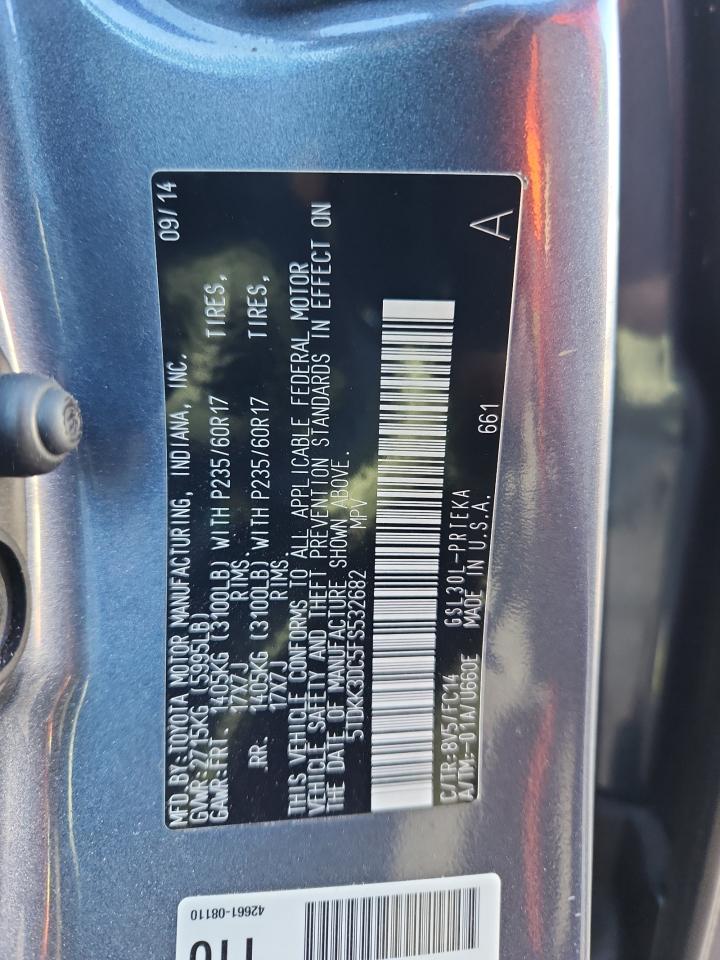 2015 Toyota Sienna Le VIN: 5TDKK3DC5FS532682 Lot: 86301445