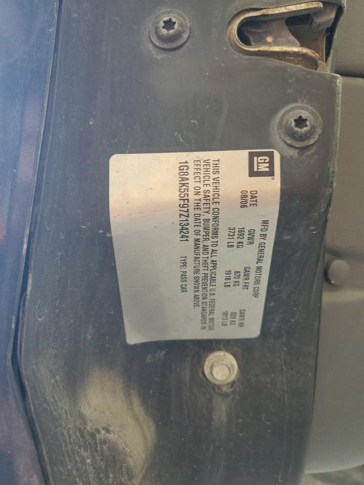 2007 Saturn Ion Level 3 VIN: 1G8AK55F97Z134241 Lot: 90397565