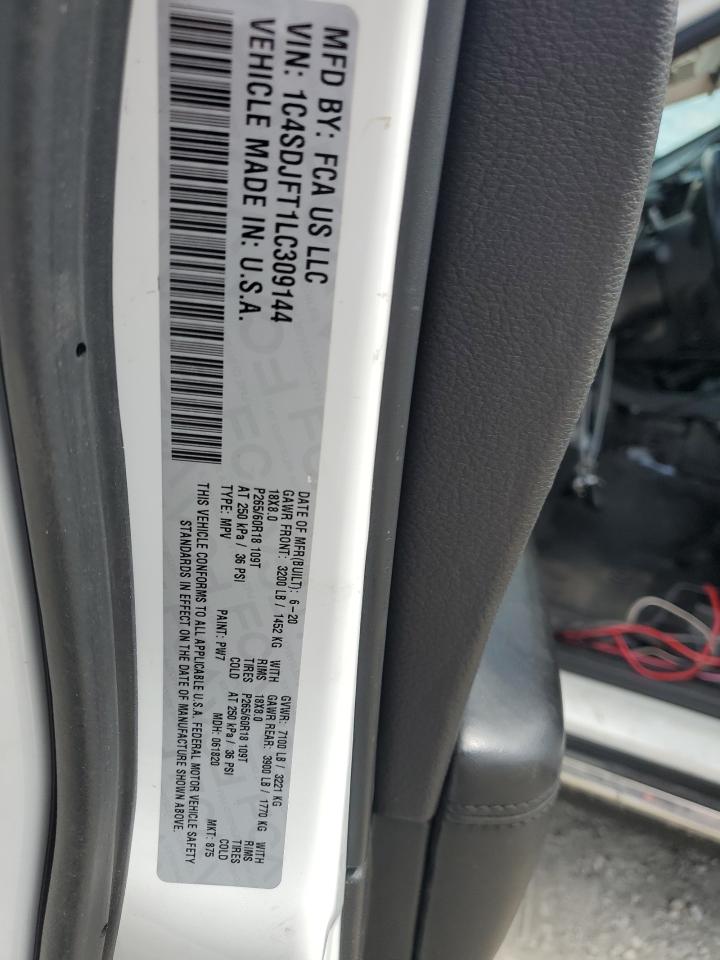 2020 Dodge Durango Ssv VIN: 1C4SDJFT1LC309144 Lot: 85363225