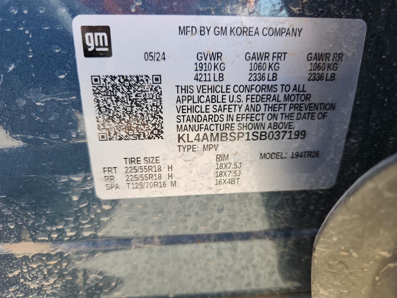2025 Buick Encore Gx Preferred VIN: KL4AMBSP1SB037199 Lot: 84521005